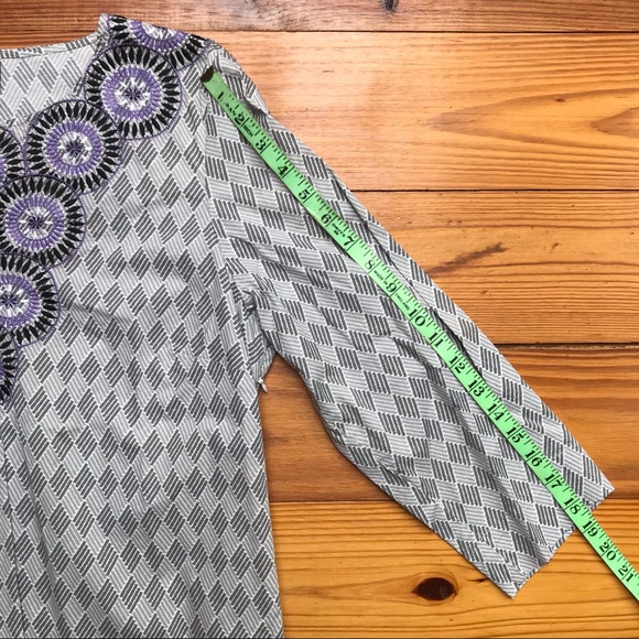 Dana Bachman Purple Embroidered Tunic Top, EUC, L - Picture 9 of 15